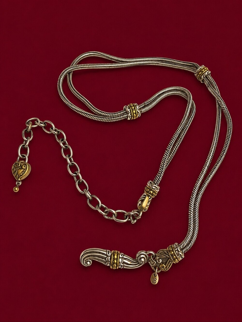 VTG BRIGHTON Two-tone Snake Chain Belt Small to Medium